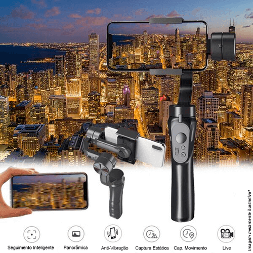 Gimbal Estabilizador de Celular com 3 Eixos e 330 Graus - Promoção de Outubro