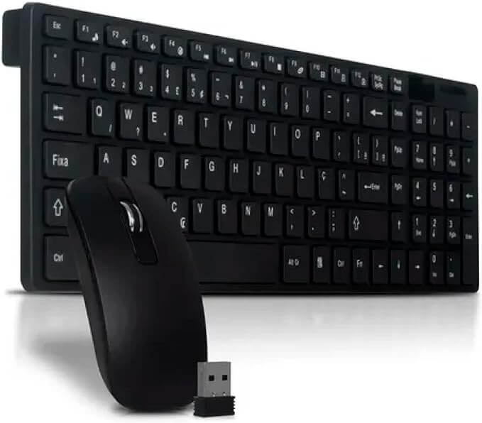 Kit Teclado e Mouse Sem Fio Wireless Para Computador/Notebook