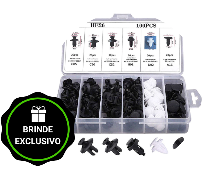 Fixa Car - Kit 100 pcs + Brinde Caixa Organizadora