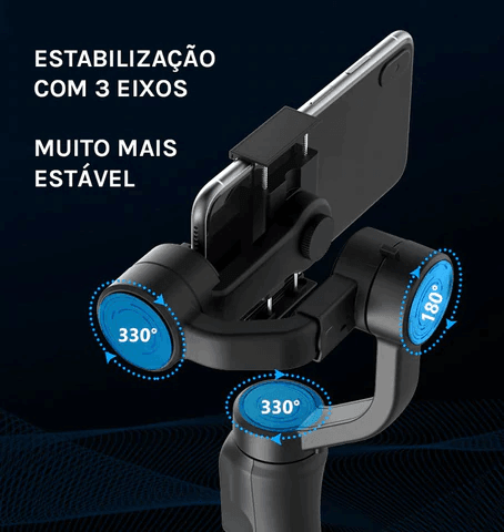 Gimbal Estabilizador de Celular com 3 Eixos e 330 Graus - Promoção de Outubro