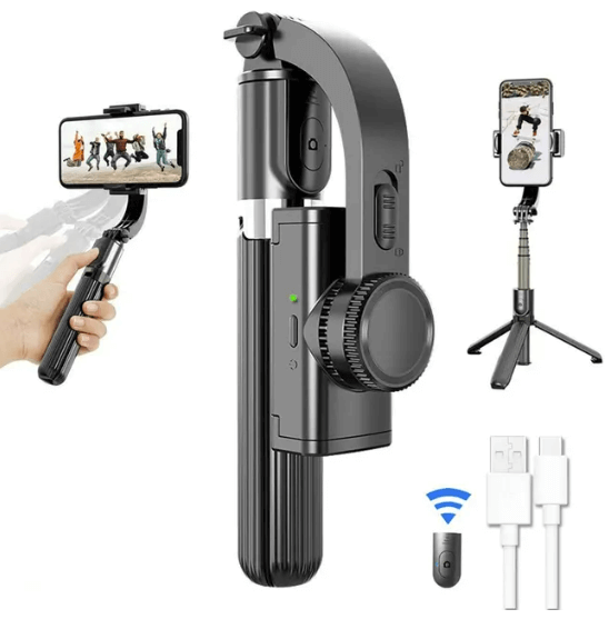 Gimbal Estabilizador de Celular - L08 Selfie Stick Holder Ajustável, Portátil