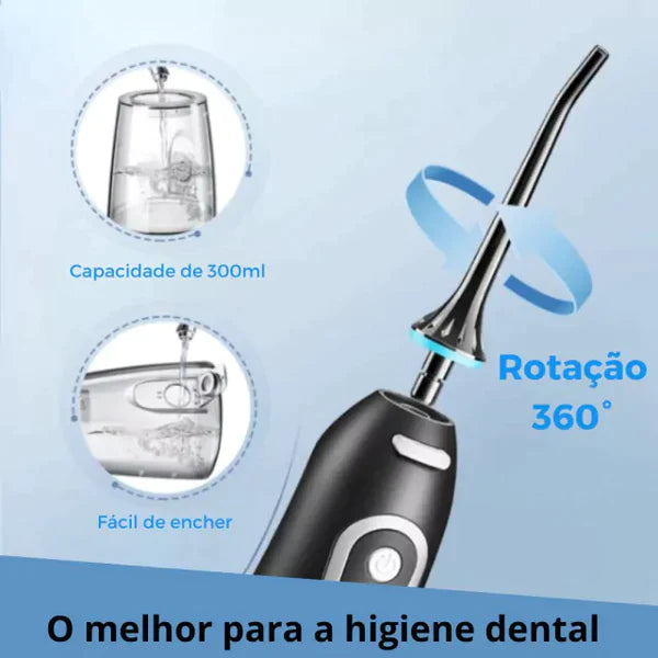 Waterpik Bucal Wave - Irrigador Dental + Cabo Usb + 5 Bicos + Necessáire para Viagem